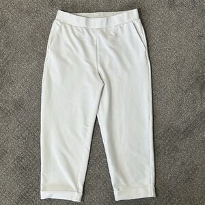 Michael Kors Pull-On Stretch White Capri Crop Pant Cuffed - Women's MEDIUM